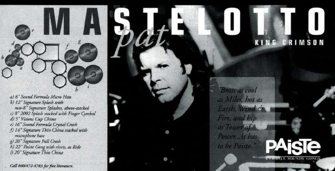 Pat Mastelotto Drummerworld