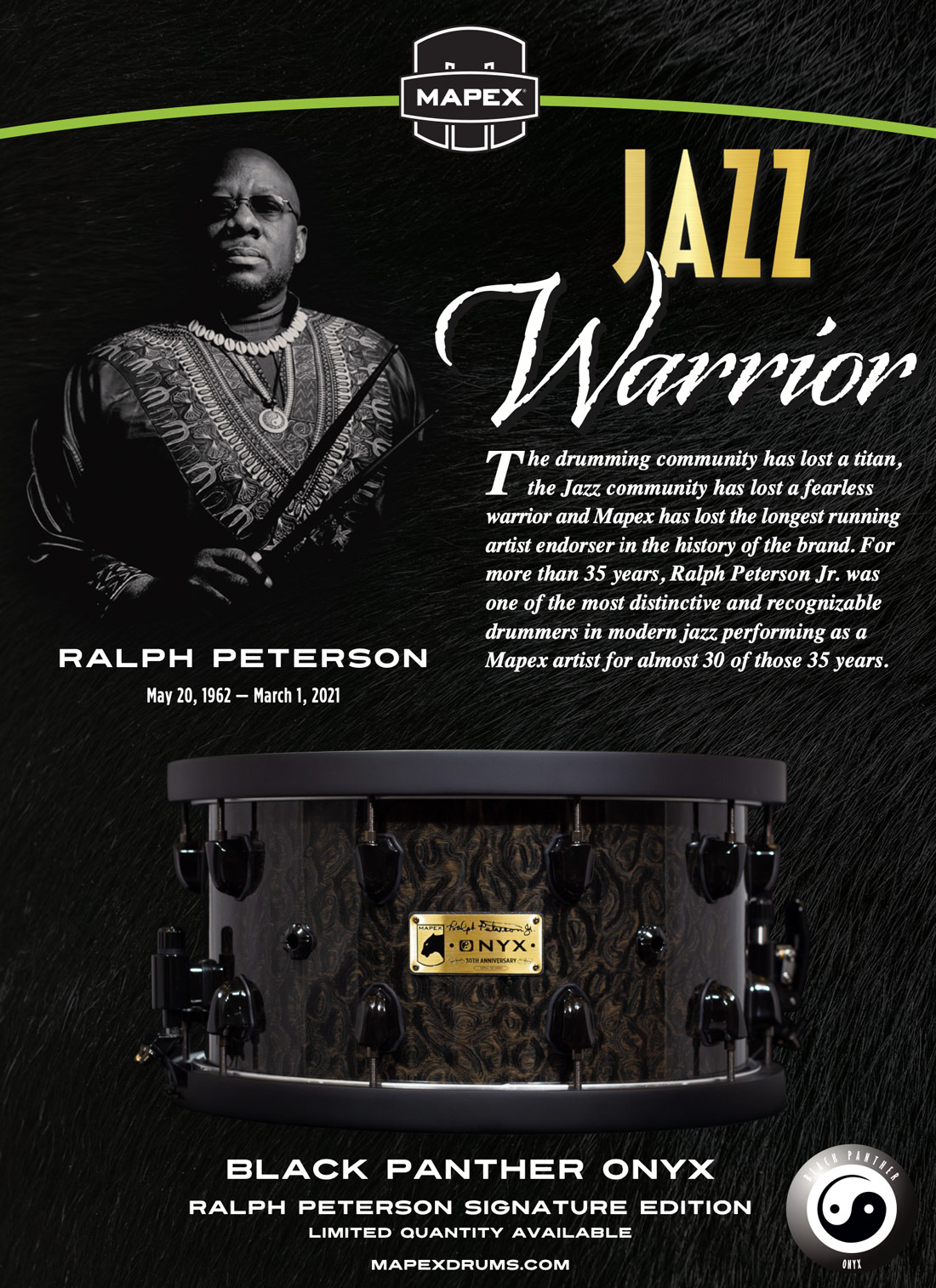 Ralph Peterson JR Drummerworld